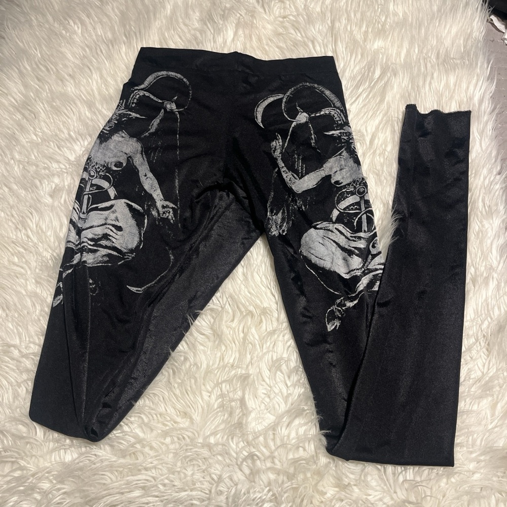 Toxic vision goat Baphomet leggings